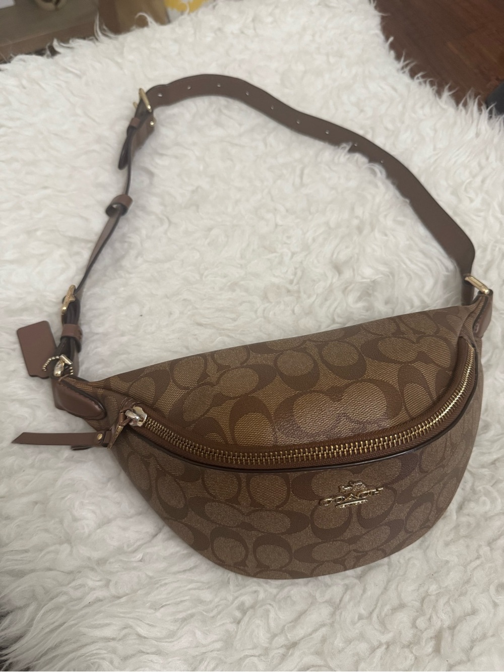 Coach Brown Signature Canvas Crossbody Belt Bag - Picture 3 of 5